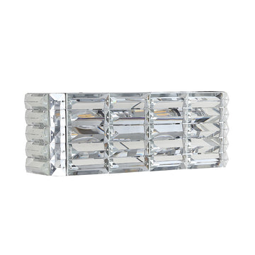 Evelyn Crystal Rectangle Iron/Crystal Glam Modern LED Vanity Light - JONATHAN Y